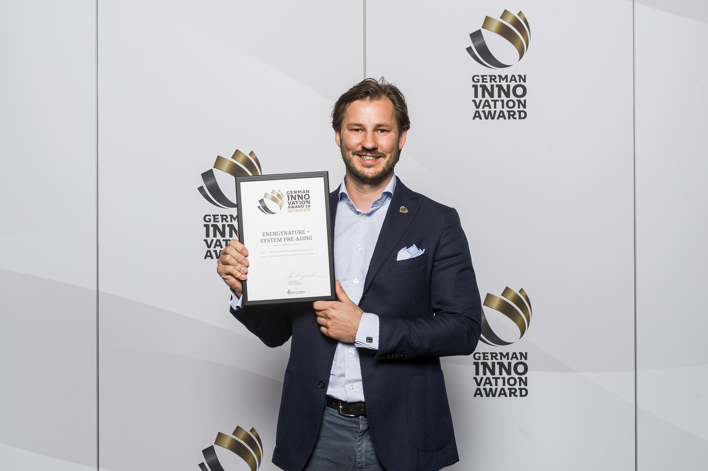 Nicolas Lindner bei der Verleihung des German Innovation Awards